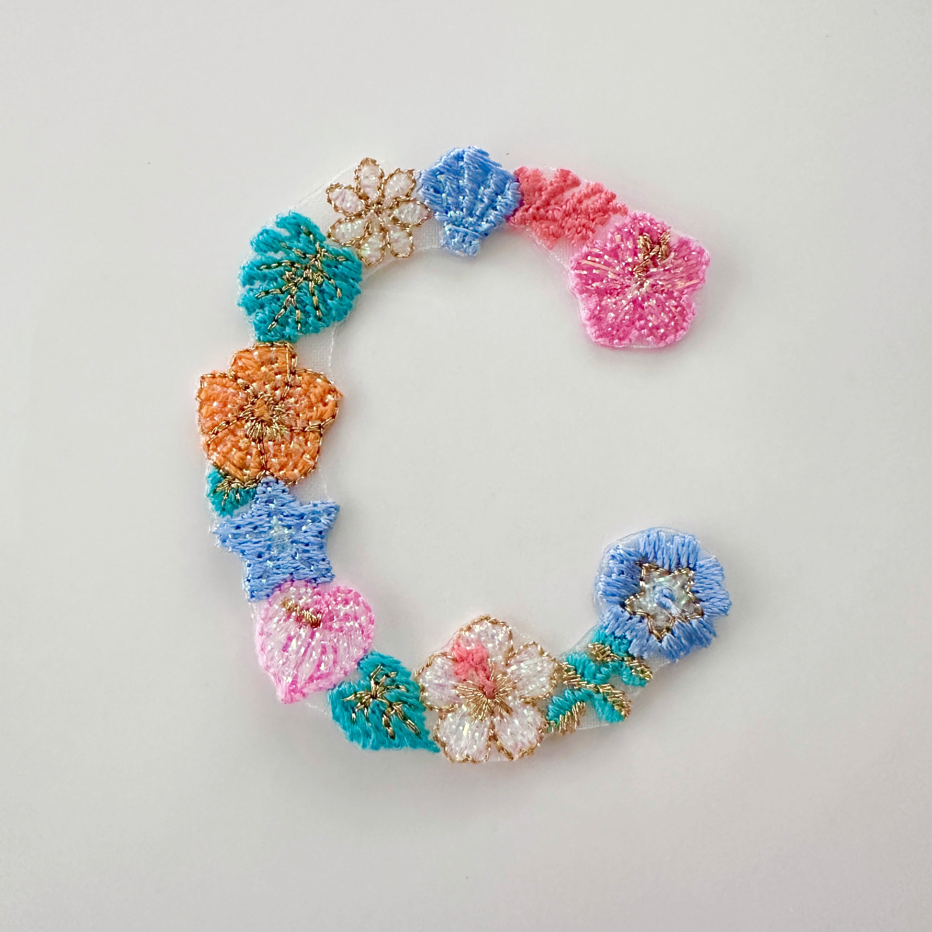 Floral &amp; Shell Letter patch