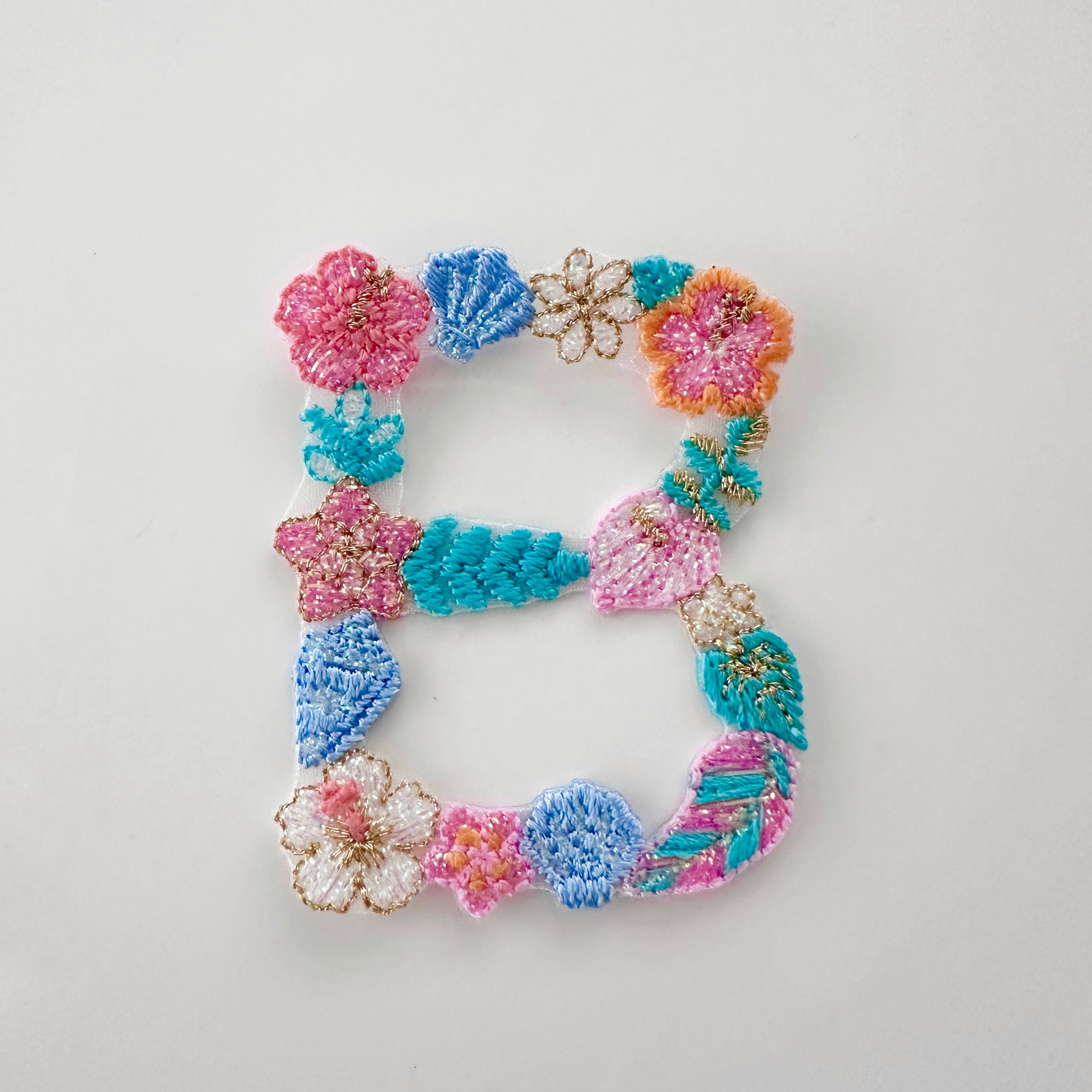 Floral &amp; Shell Letter patch