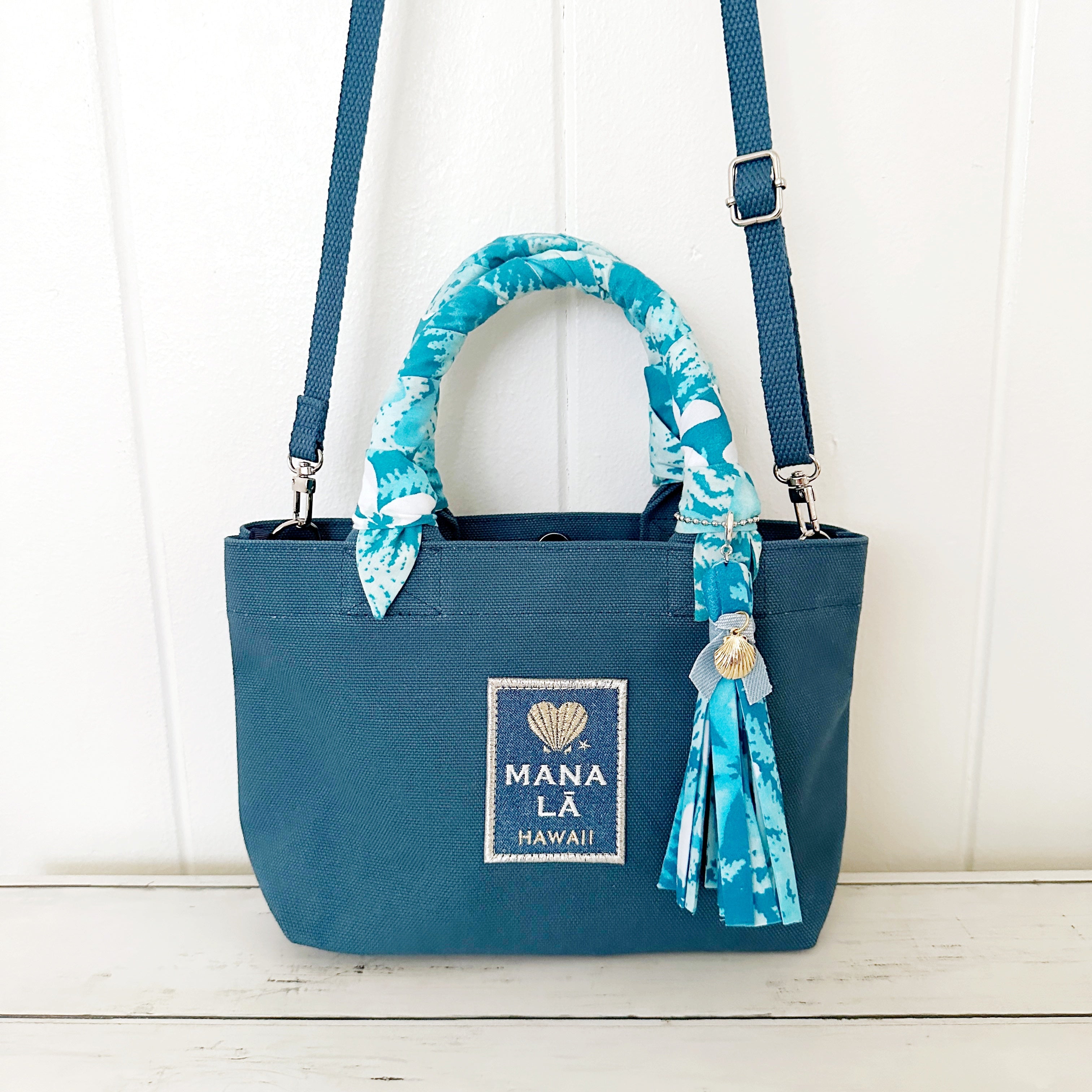 Hawaiian ribbon tote : Blue / S